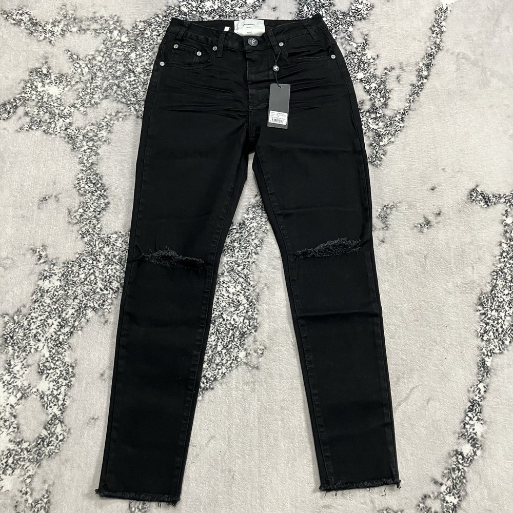 One Teaspoon Freebirds Black Punk Distressed Jeans‎ High Waist Size 27 NWT